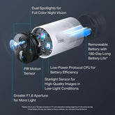 TP-Link Tapo 2K QHD Outdoor Wireless Security Camera System, Up to 180 Day Battery, Color Night Vision, Starlight Sensor, Motion/Person/Pet/Vehicle...
